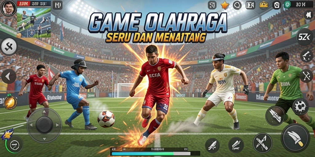 Screenshot menunjukkan aksi seru dalam pertandingan olahraga 5ZK.