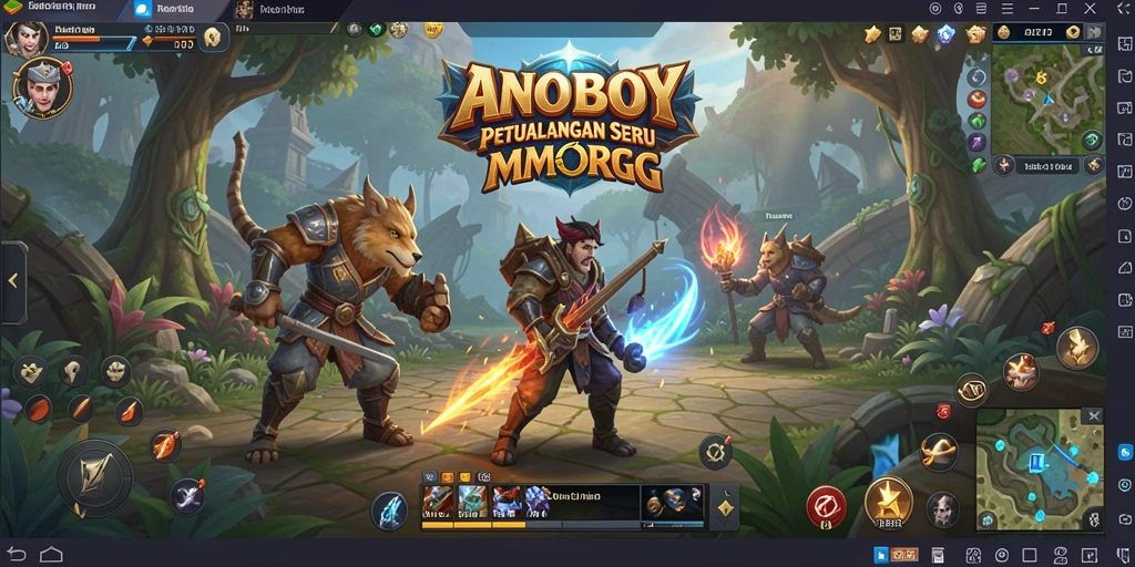Tampilan menarik dari gameplay ANOBOY yang memukau dan menantang.