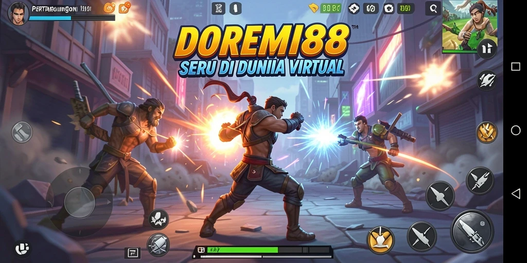 Screenshot DOREMI88 menampilkan aksi pertarungan yang mendebarkan.