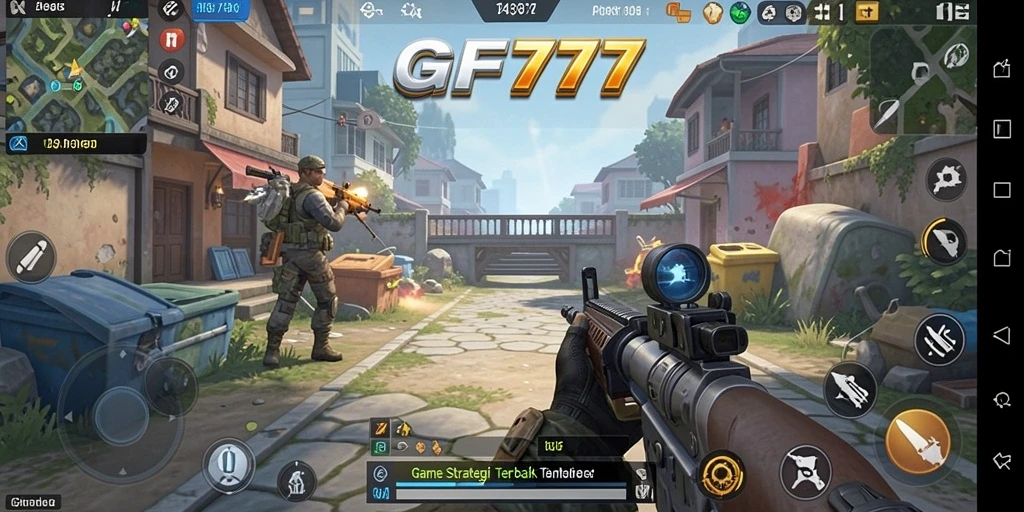 Screenshot gameplay GF777 dengan pertempuran strategis yang intens.