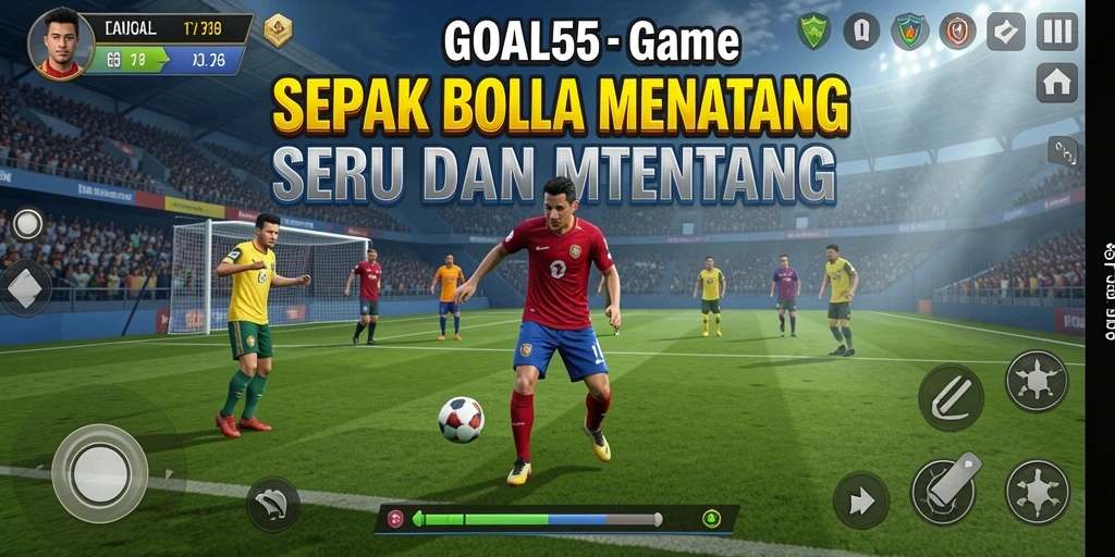 Gameplay seru dalam game sepak bola GOAL55.