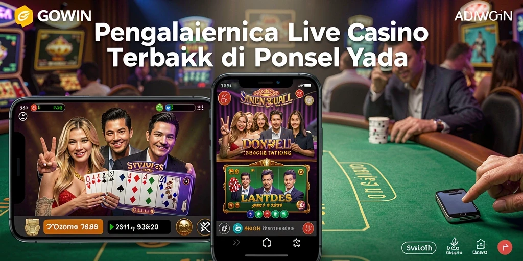 Screenshot GOWIN menampilkan dealer yang ramah dan permainan Live Casino yang mendebarkan.
