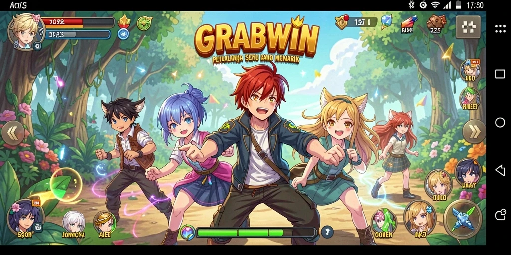 Tampilan gameplay Anime yang menakjubkan di GRABWIN.