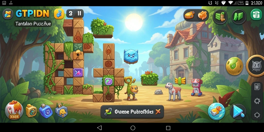 Tampilan gameplay menantang dalam GTPIDN saat memecahkan teka-teki.