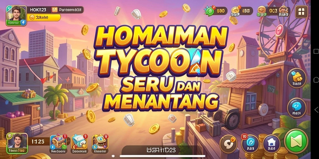 Tangkapan layar gameplay HOKI123 yang menunjukkan manajemen bisnis yang seru.