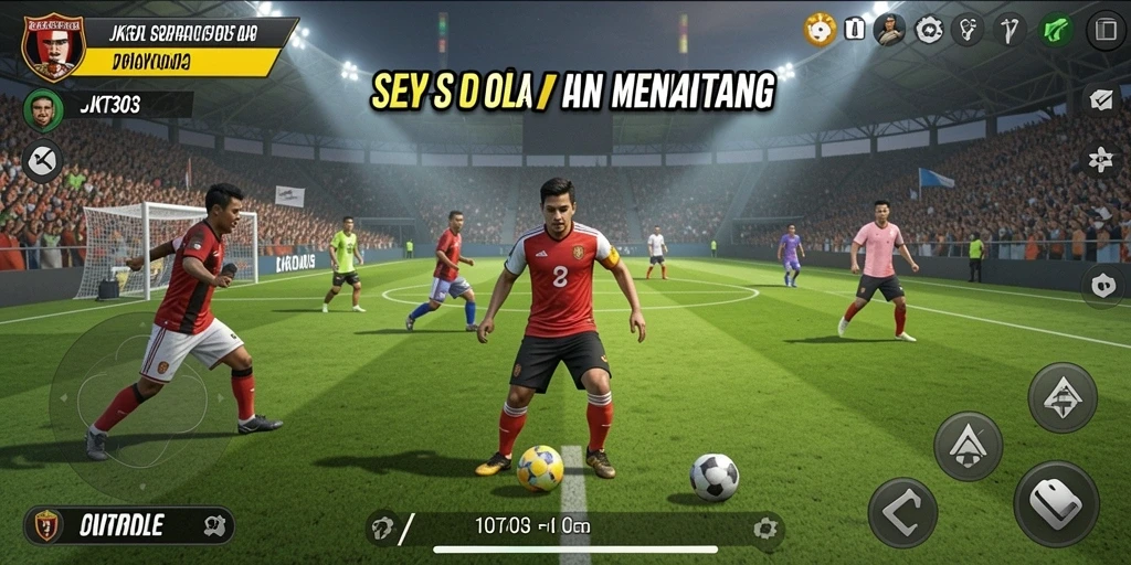 Tampilan screenshot dari gameplay sepak bola di JKT303.