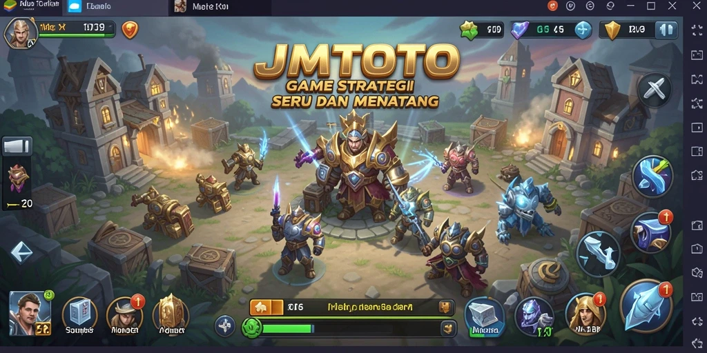 Screenshot gameplay JMTOTO menampilkan pertarungan strategis yang mendebarkan.