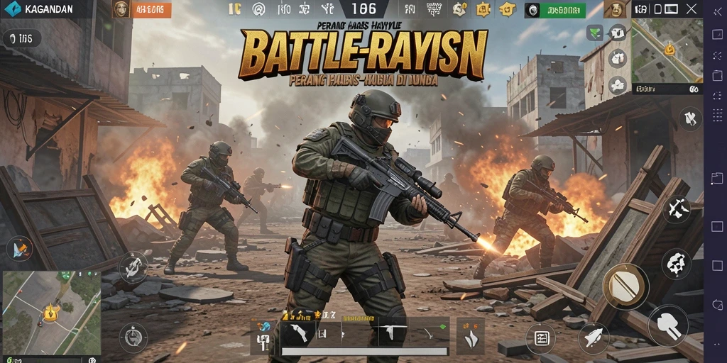 Tangkapan layar KAGANDAN menunjukkan pertempuran intens di arena Battle Royale.