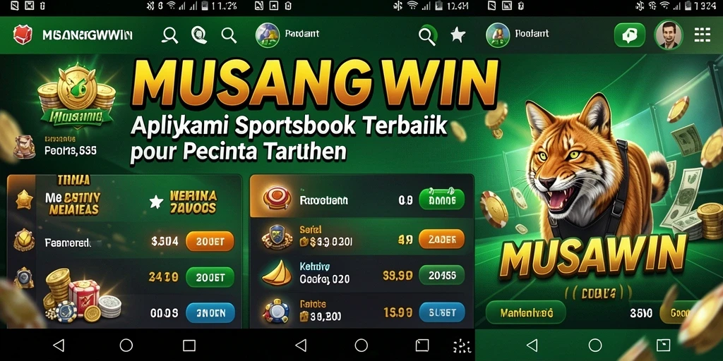 Screenshot utama MUSANGWIN menampilkan pengalaman taruhan olahraga yang mendebarkan.