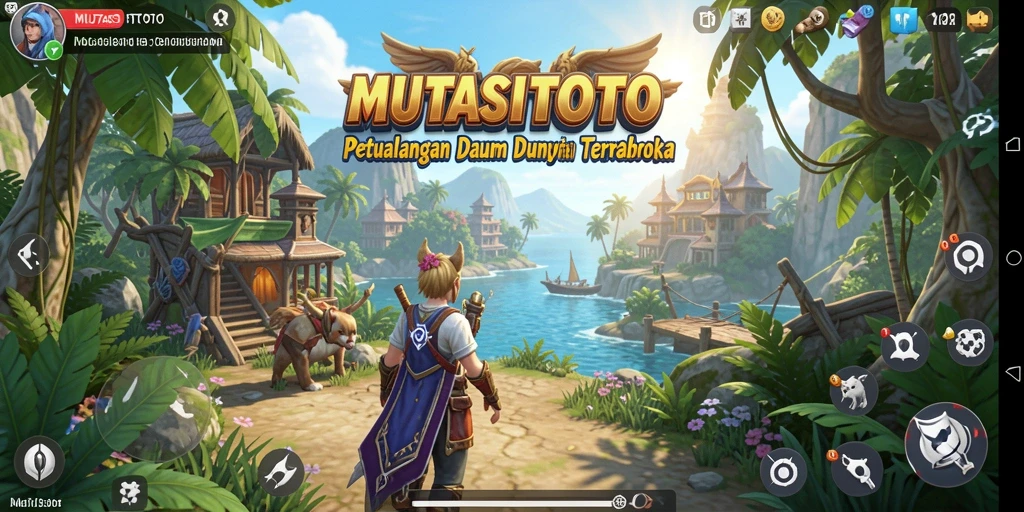 Tampilan gameplay MUTASITOTO di dunia terbuka yang luas.