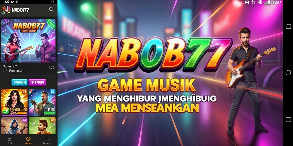 Tangkapan layar NABOB77 menampilkan pengalaman bermain musik yang seru.