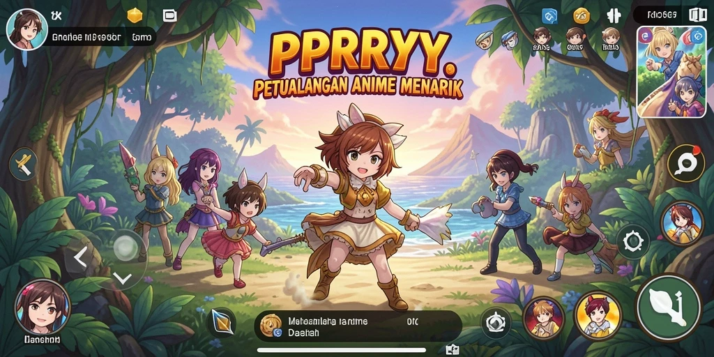 Screenshot PPRRYY menampilkan aksi seru karakter anime dalam pertandingan.